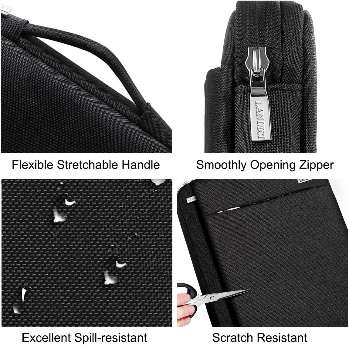 Laptop Sleeve 12-12.9 Inch for Surface Pro 7 8/Laptop Go, Lenovo Acer HP Samsung Chromebook 11.6, Macbook Air 11, Slim Tablet Case Bag for Ipad Pro 12.9 2021-Black