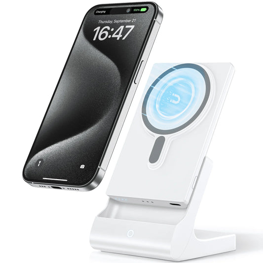 Magnetic Portable Charger for Iphone, Wireless Power Bank with USB-C Fast Charging for Iphone 16/16/16 Pro/Pro Max/15//14/13/12 Series(White)
