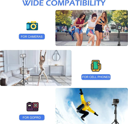 All in One 60" Video Tripod with Wireless Remote 360°, Black