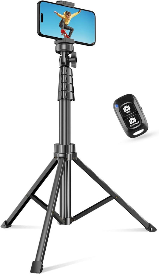 All in One 60" Video Tripod with Wireless Remote 360°, Black