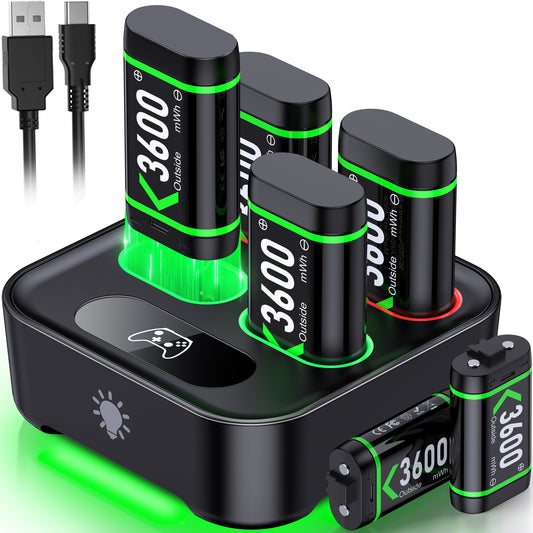 Charger for Xbox Rechargeable Battery Pack, 4 X 3600Mwh Xbox One Controller Battery Packs for Xbox Series X/S/Xbox One/S/X/Elite,Xbox Accessories