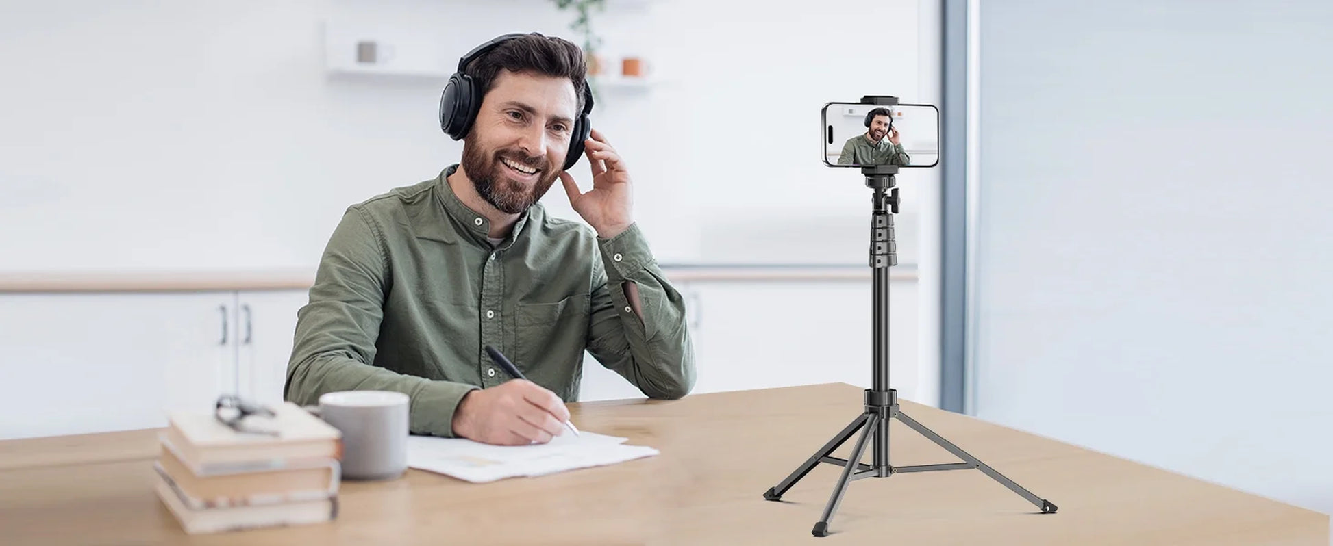 All in One 60" Video Tripod with Wireless Remote 360°, Black