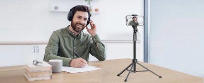 All in One 60" Video Tripod with Wireless Remote 360°, Black