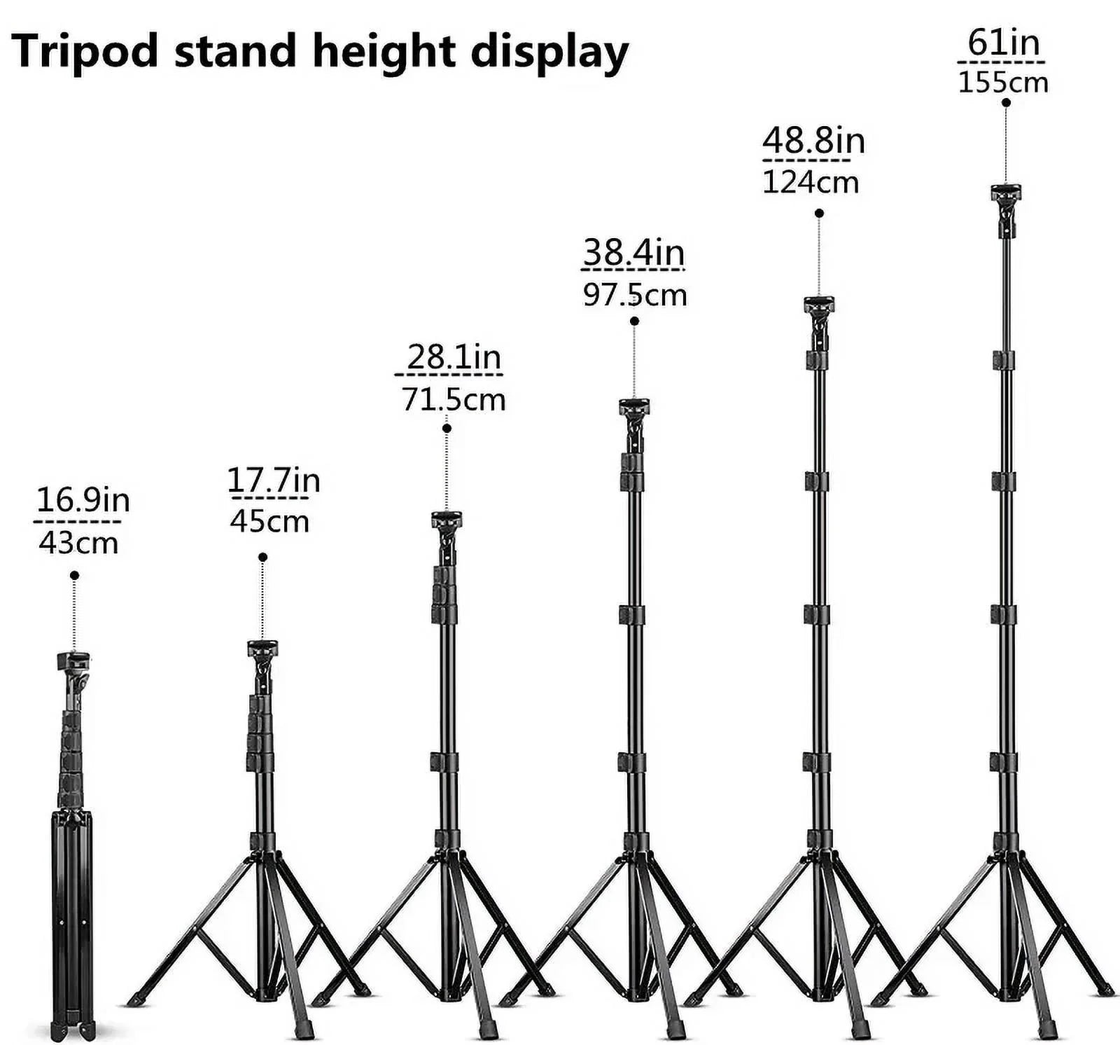 All in One 60" Video Tripod with Wireless Remote 360°, Black