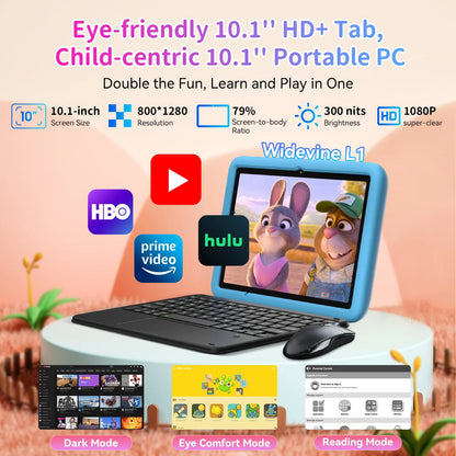 10" Kids Tablet 6GB+64GB Parental Controls Android Tablets Wifi 6 Kid-Proof Case, Tab 30 Kids,Pink