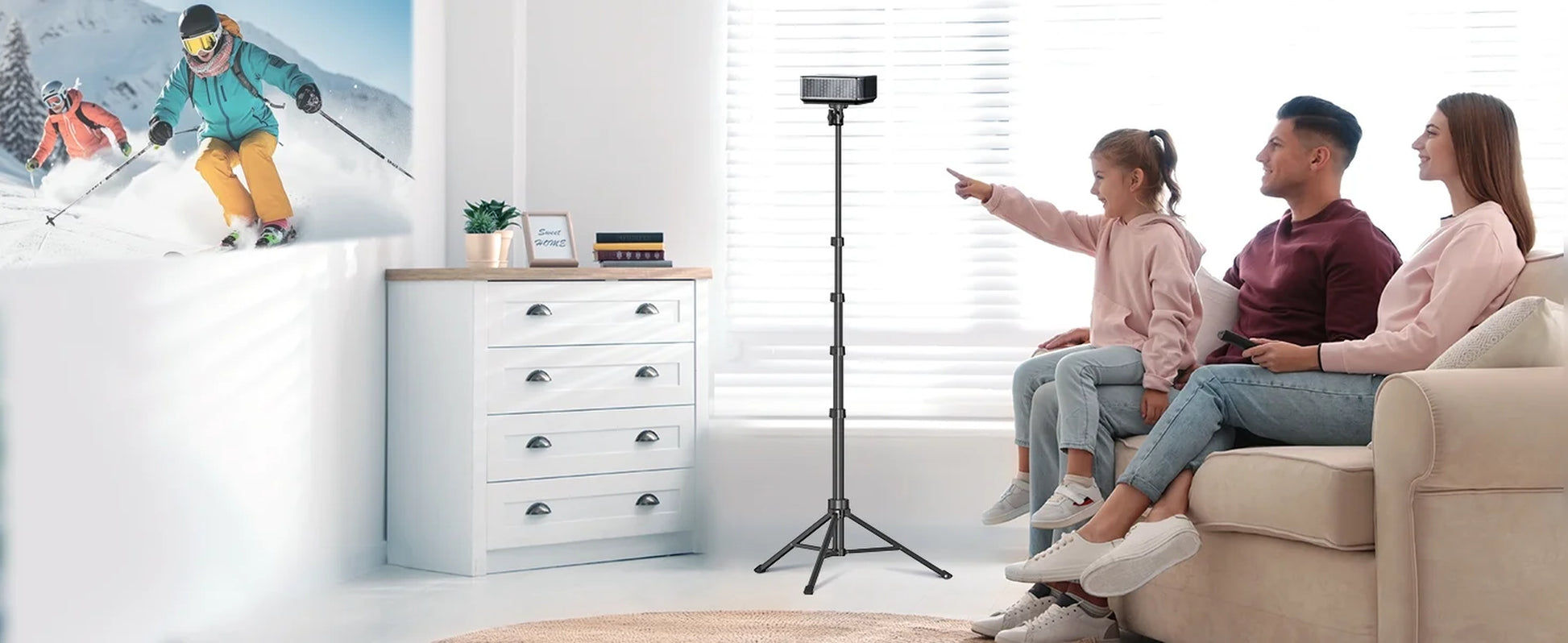 All in One 60" Video Tripod with Wireless Remote 360°, Black